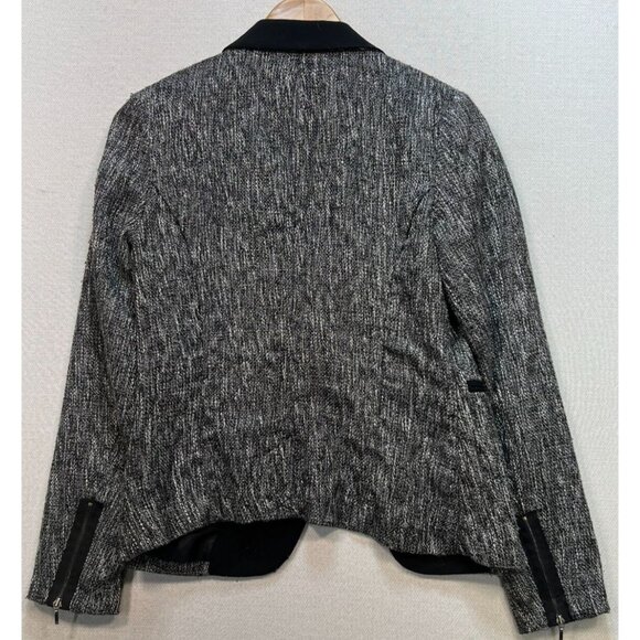 Mossimo Women's Tweed One Button Blazer Long Sleeve Size 10 Black Silver - Picture 2 of 12